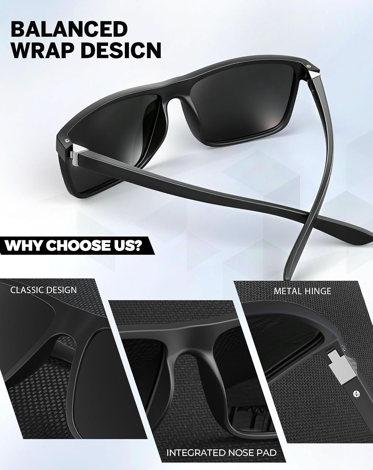 KALIYADI Polarized Sunglasses for Men and Women, Mens Sun Glasses with UV Protection for Driving Fishing Golf (3 Packs) - Image 5