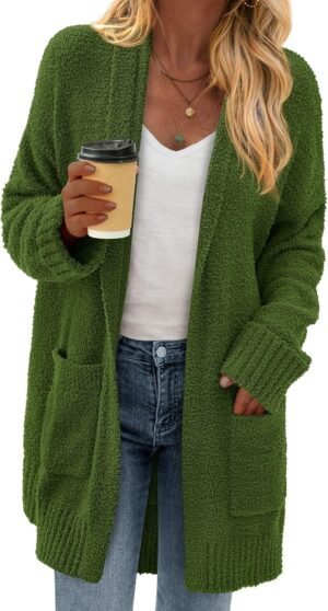 KIRUNDO Womens Long Chunky Fuzzy Kn...