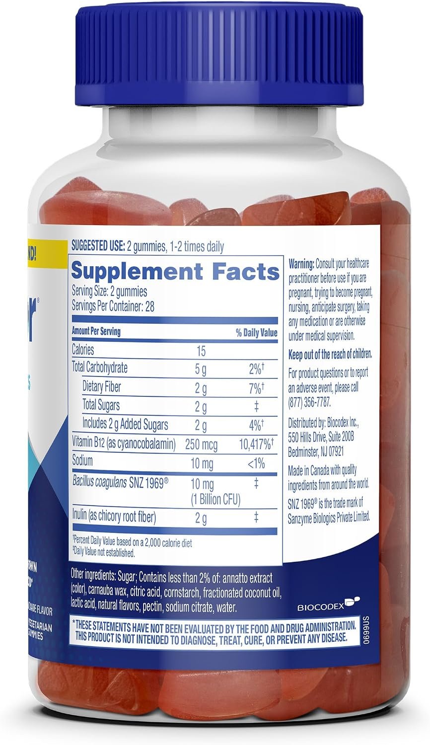 Florastor Prebiotic and Probiotic Gummies with Vitamin B12, 56 Gummies - Image 2