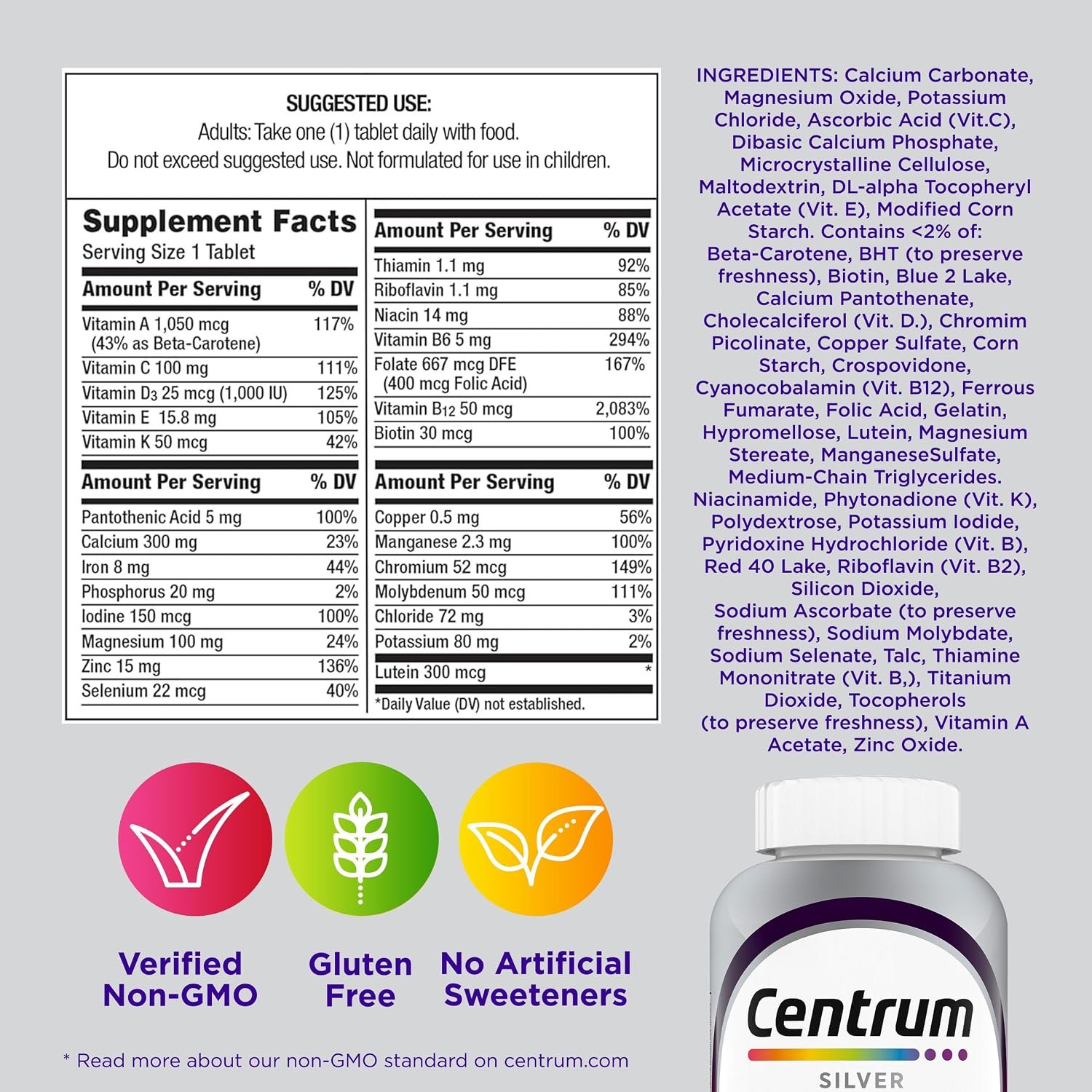 Centrum Silver Women's Multivitamin for Women 50 and Over, 200 Tablets - Image 9