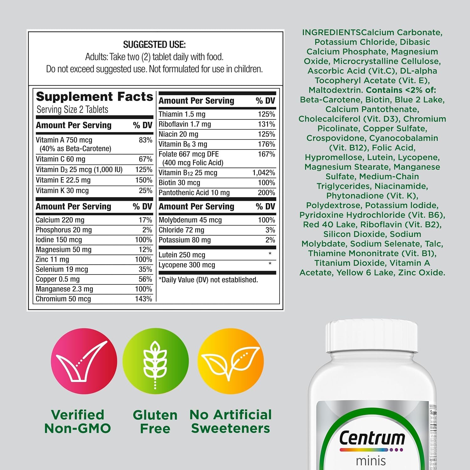 Centrum Minis Silver Multivitamin for Adults 50 and Over, 320 Tablets - Image 9