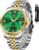 OLEVS Classic Mens Watch Diamond Analog Luxury Watches Stainless Steel Waterproof Date Two Tone Luminous Watch for Men