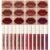 QiBest 12Pcs Matte Liquid Lipstick Set for Girls & Women, 24 Hours Long Lasting Waterproof Nude & Dark Red Lip Gloss Makeup Gift Kits, Velvet Non-Stick Cup Mate Duracion 24 Horas Originales Lip Stains