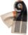 Villand Australian Merino Wool Tartan Knitted Scarf for Men, Plaid Winter Warm Thick Soft Neckwear with Gift Box