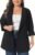 Agnes Orinda Women Plus Size Work Blazer Notch Panel Button Suit Jacket