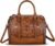 Genuine Leather Satchel for Women Embossed Leather Top Handle Bags Handmade Purse Vintage Crossbody Handbags Hobo Bag