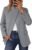 Cicy Bell Women Plaid Blazer Business Stand Collar Open Front Suit Jacket