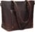 S-ZONE Vintage Genuine Leather Shoulder Bag Work Totes for Women Large