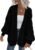 PRETTYGARDEN Women’s Cable Knit Open Front Fall Sweater Lantern Long Sleeve Chunky Cardigan Sweaters Trendy Outerwear Coats