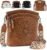 RAINSMORE Women’s Medium Leather Crossbody Bag – Lightweight Purse for Weekend Shopping, Everyday Outings, Travel, Designer Trendy Shoulder Handbags with Adjustable Guitar Strap, Multiple Pockets
