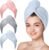 Hicober Microfiber Hair Towel Wrap for Women, Blue Grey Pink, 3-Pack | Soft, highly absorbent wrap helps hair dry faster and stays securely in place on curly, thick or long hair