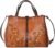 Genuine Leather Satchel for Women Top Handle Bags Handmade Purse Vintage Embossed Leather Crossbody Handbags Hobo Bag